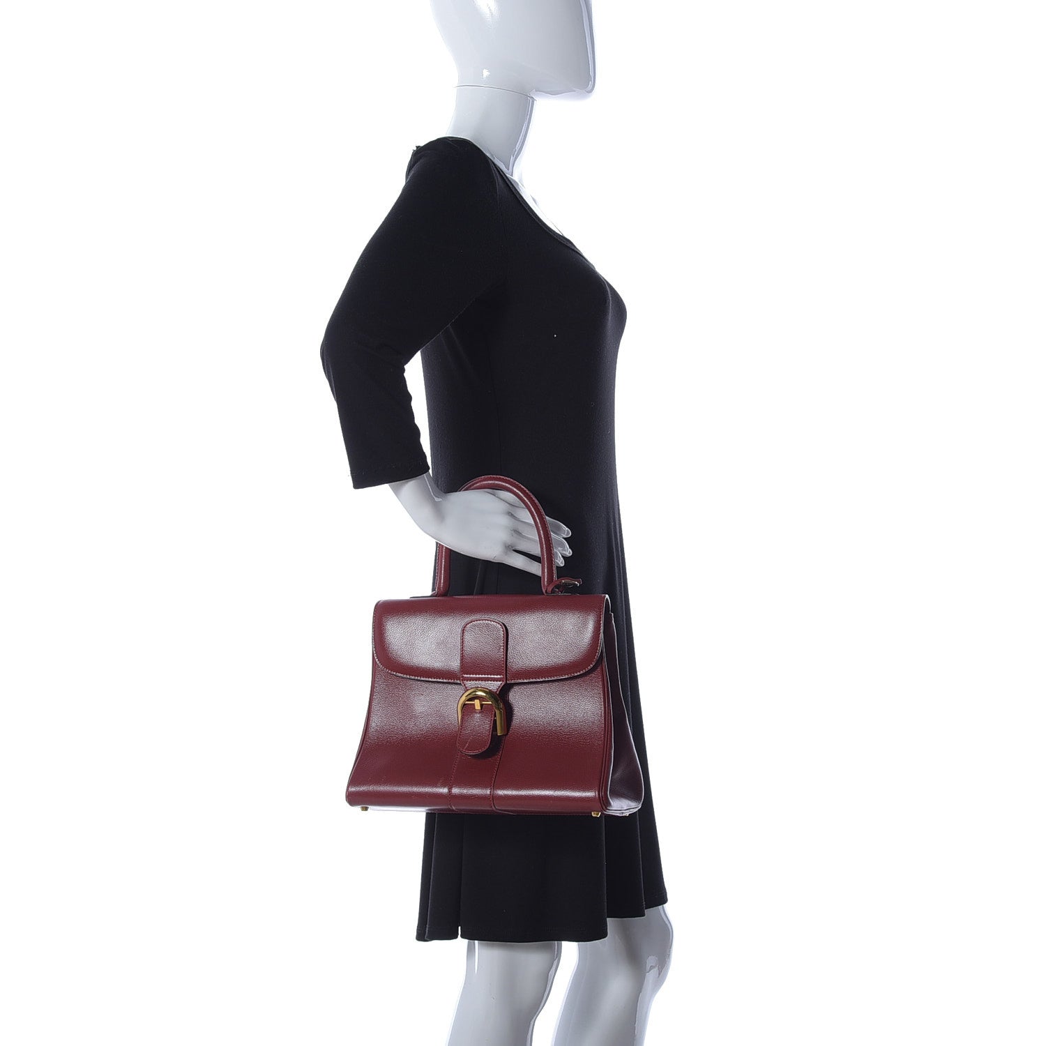 Delvaux Grained Calfskin MM Brillant Satchel Red 2 of 8