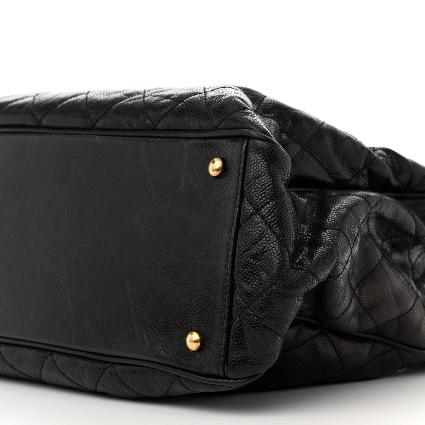 Glazed Caviar Quilted Small Shiva Tote Black