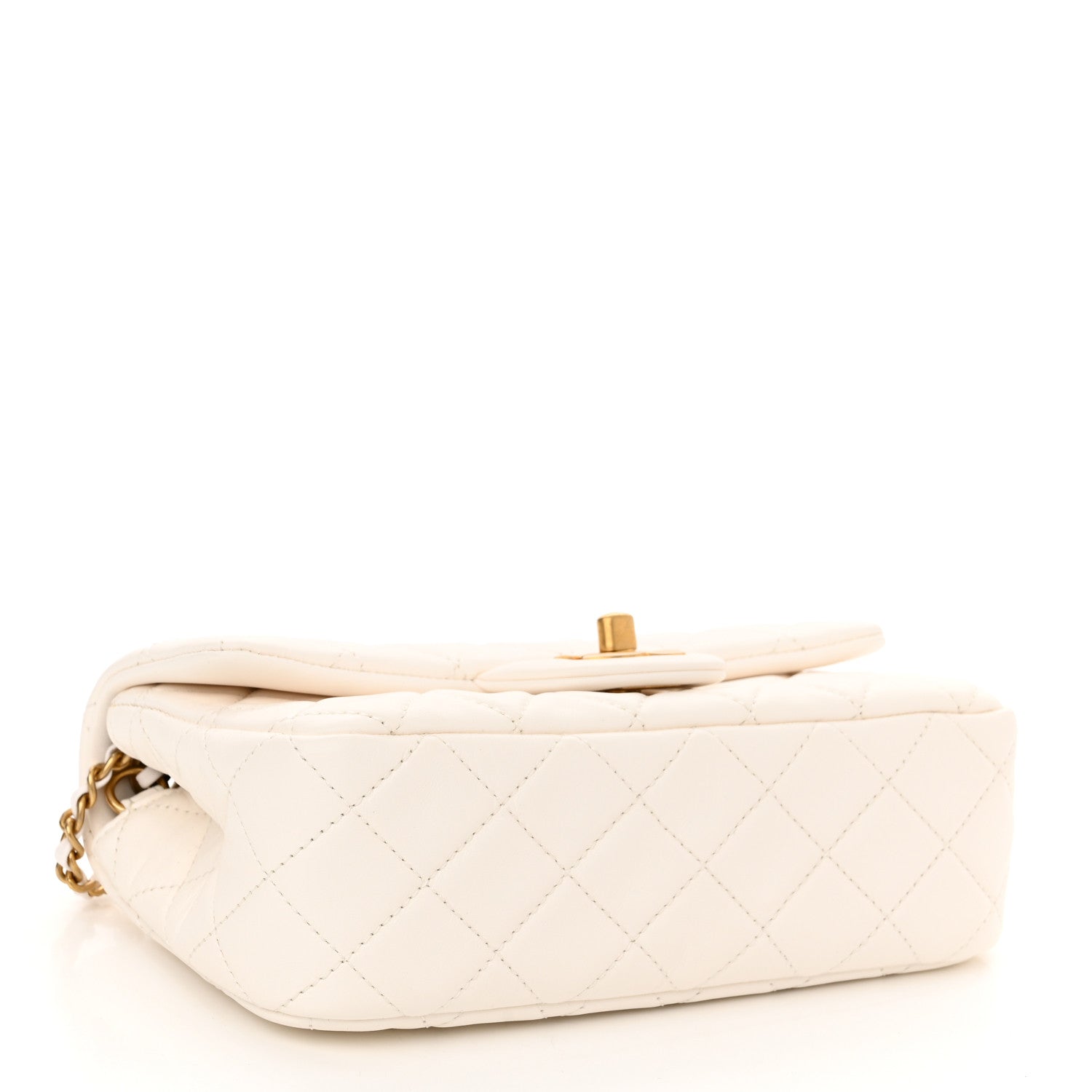 Chanel Lambskin Quilted Mini Rectangular Pearl Crush Flap White 4 of 10