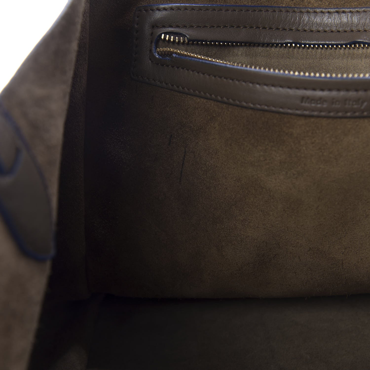 Celine Supple Calfskin Medium Phantom Luggage Khaki Cobalt Trim 8 of 32