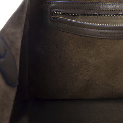 Celine Supple Calfskin Medium Phantom Luggage Khaki Cobalt Trim 8 of 32
