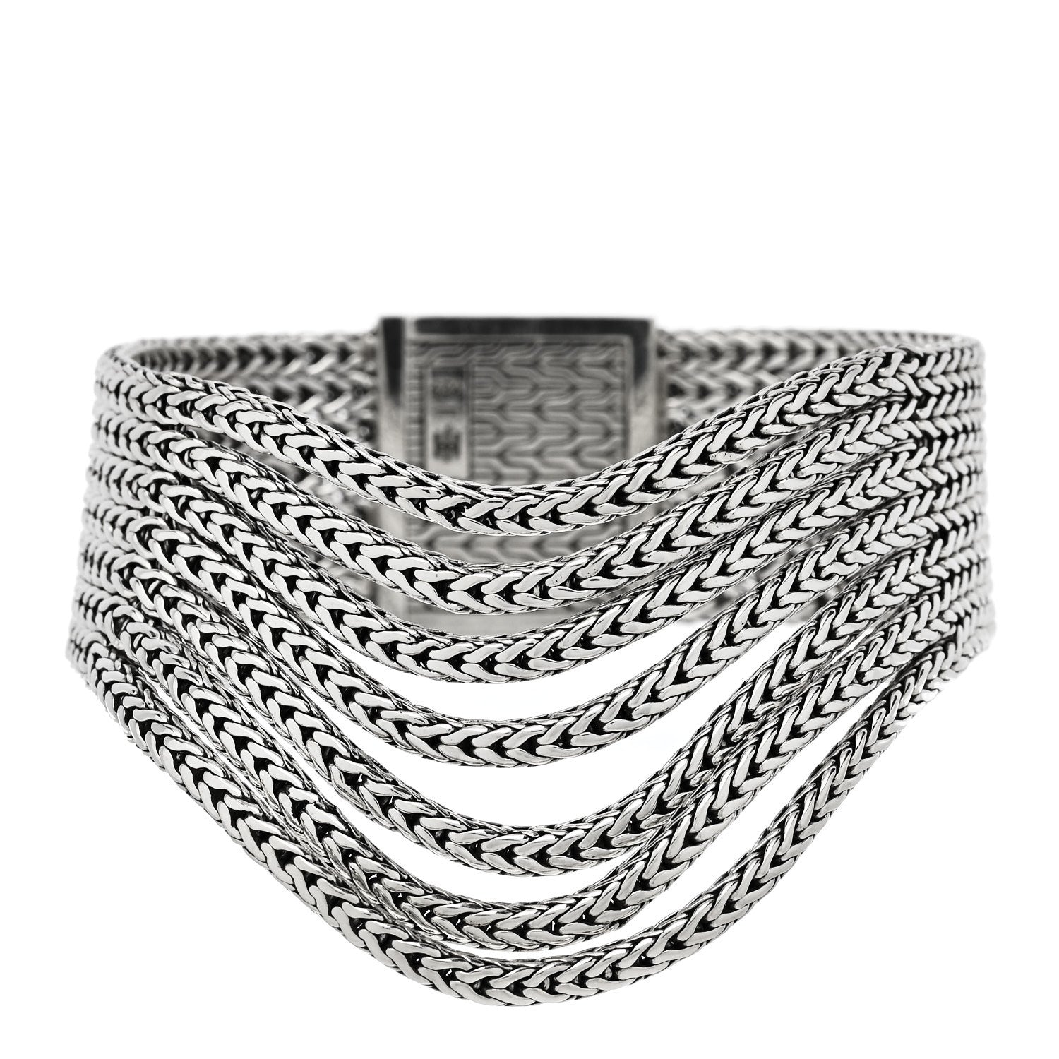 John Hardy Sterling Silver Multi Row Chain Bracelet 1 of 3