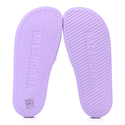 Balenciaga Rubber Womens BB Pool Slide Sandals 38 Lilac 9 of 13