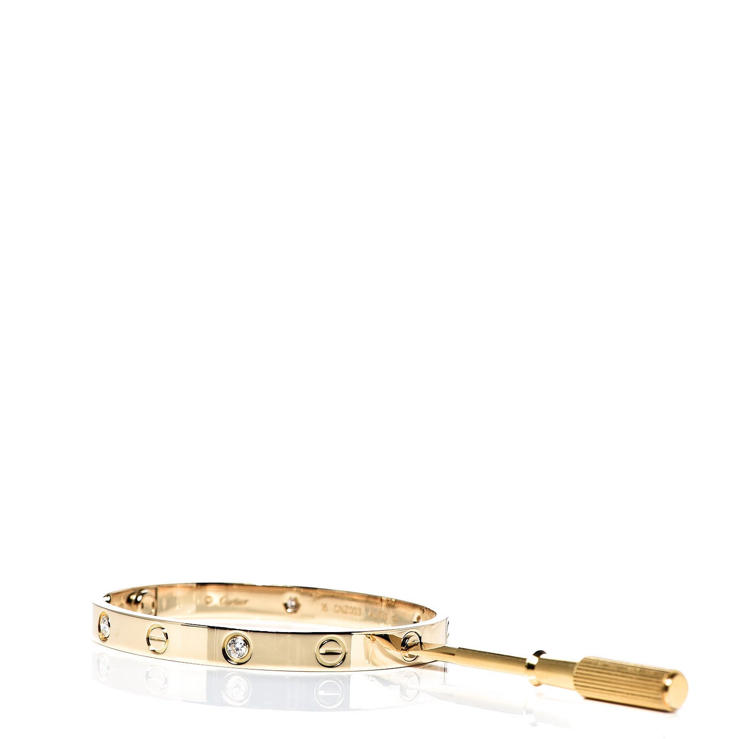 18K Yellow Gold 4 Diamond LOVE Bracelet 16