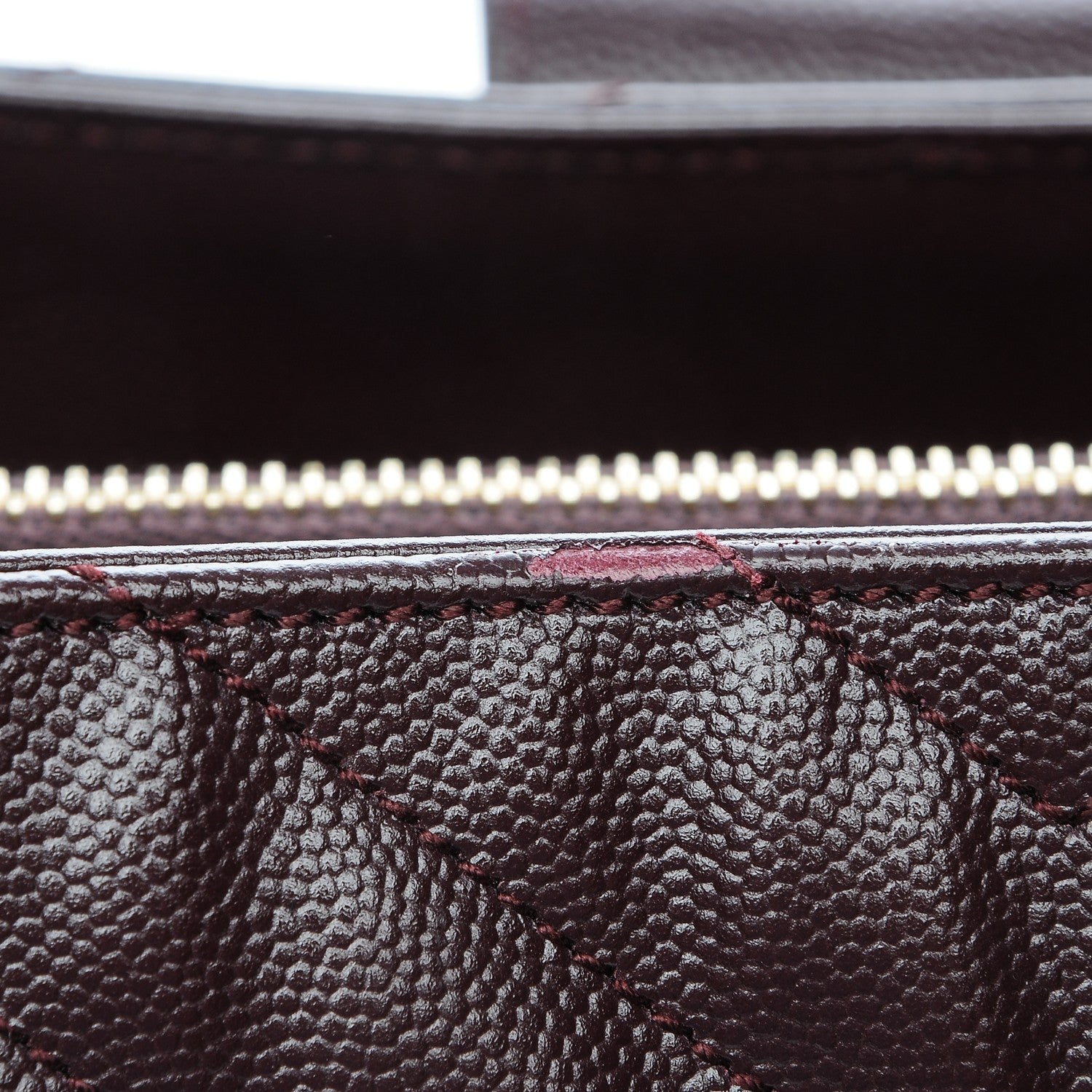 Saint Laurent Grain De Poudre Matelasse Chevron Monogram Shopping Bag Amarena 7 of 8