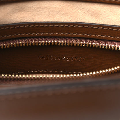 Gucci GG Supreme Monogram Azalea Calfskin Web Medium Jackie 1961 Tote Beige Ebony Brown Sugar 7 of 10