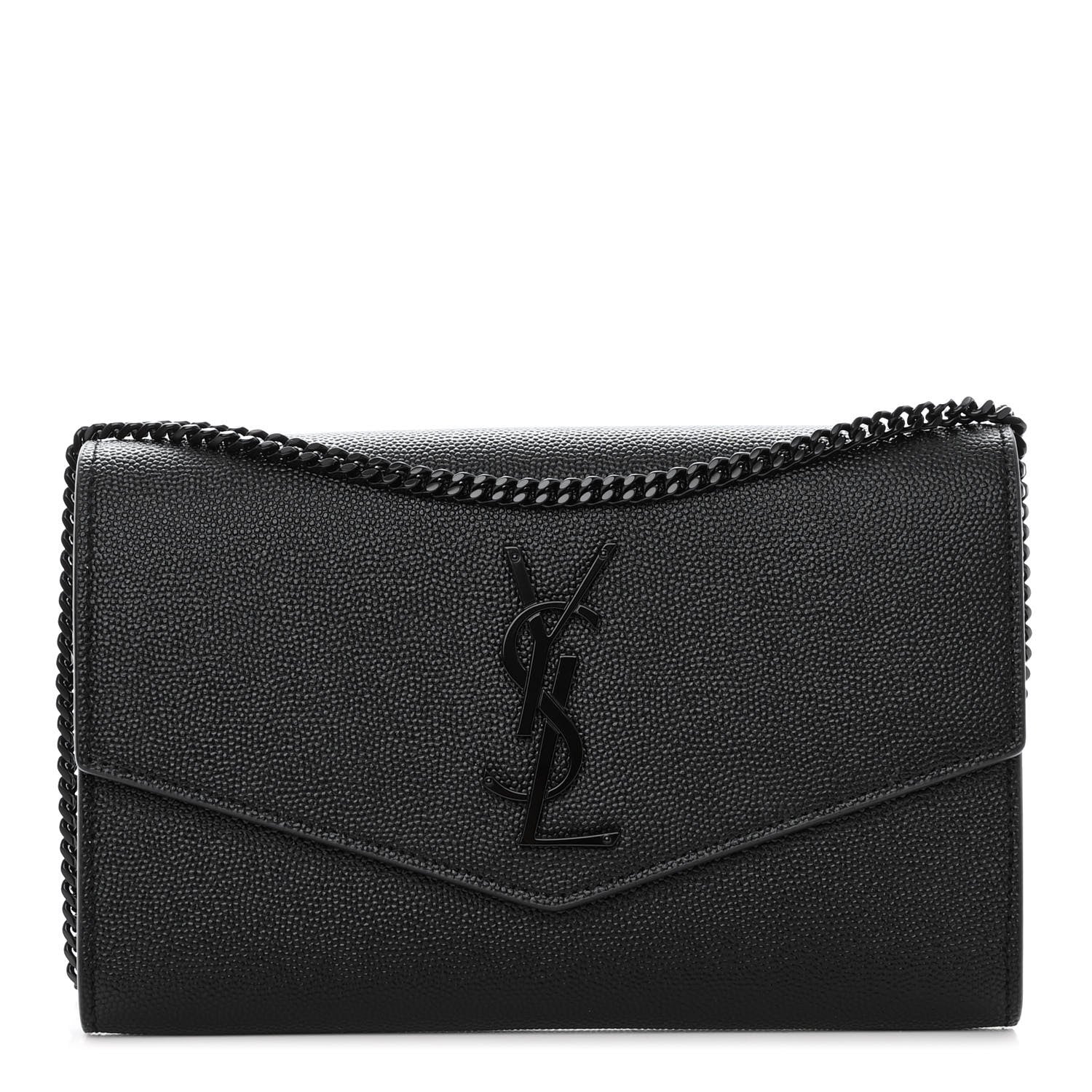 Saint Laurent Grain De Poudre Monogram Uptown Chain Wallet Black 3 of 10