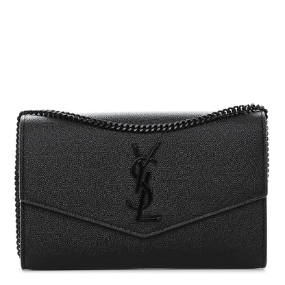 Saint Laurent Grain De Poudre Monogram Uptown Chain Wallet Black 3 of 10