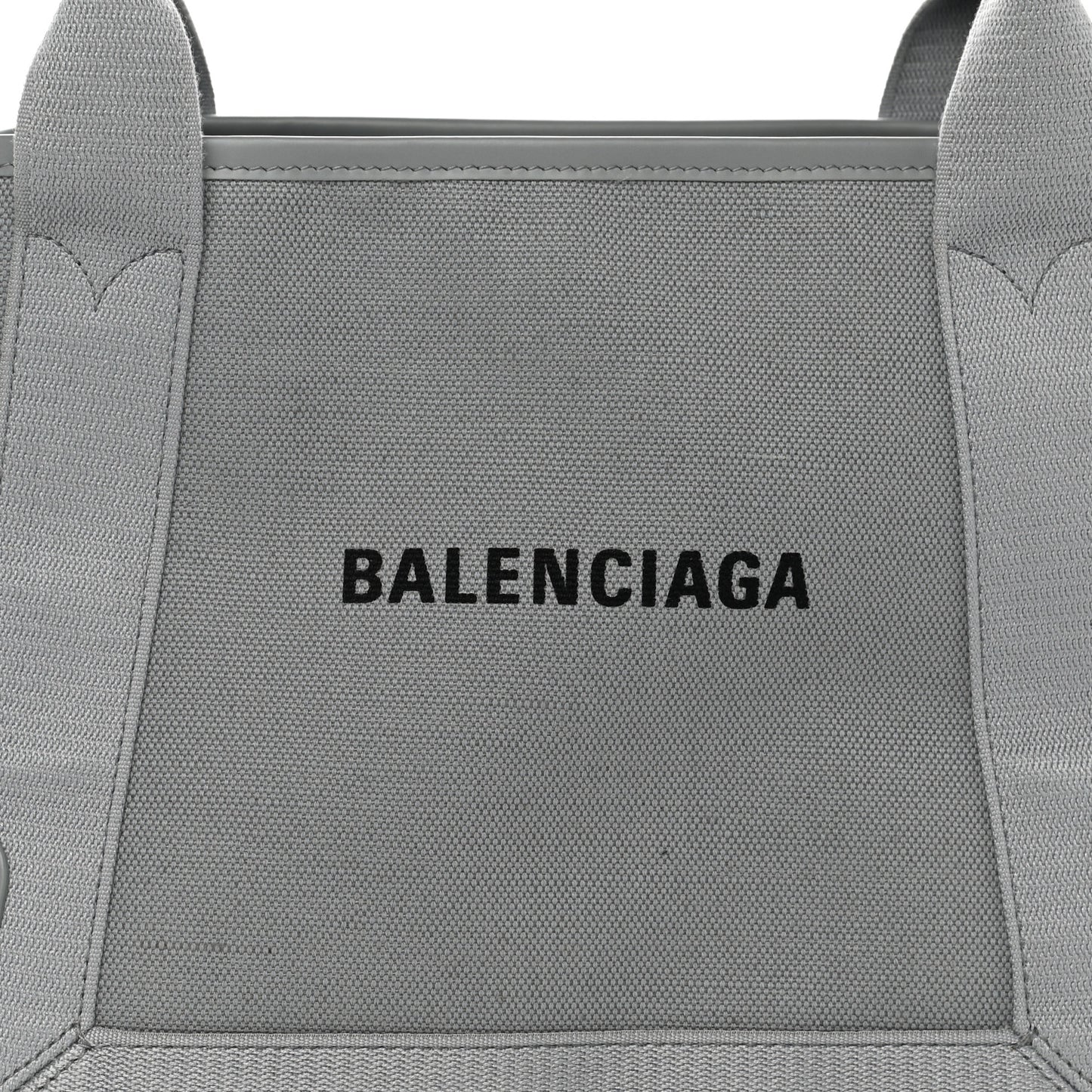 Cotton Canvas Silk Calfskin S Navy Cabas Balenciaga Grey