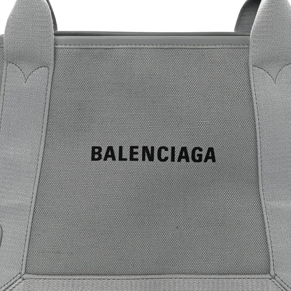 Balenciaga Cotton Canvas Silk Calfskin S Navy Cabas Balenciaga Grey 10 of 12