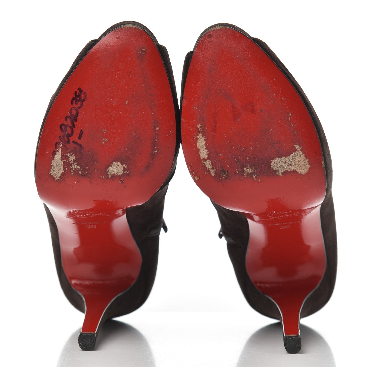Christian Louboutin Suede Treopli 120 Booties 36 Moka 5 of 18