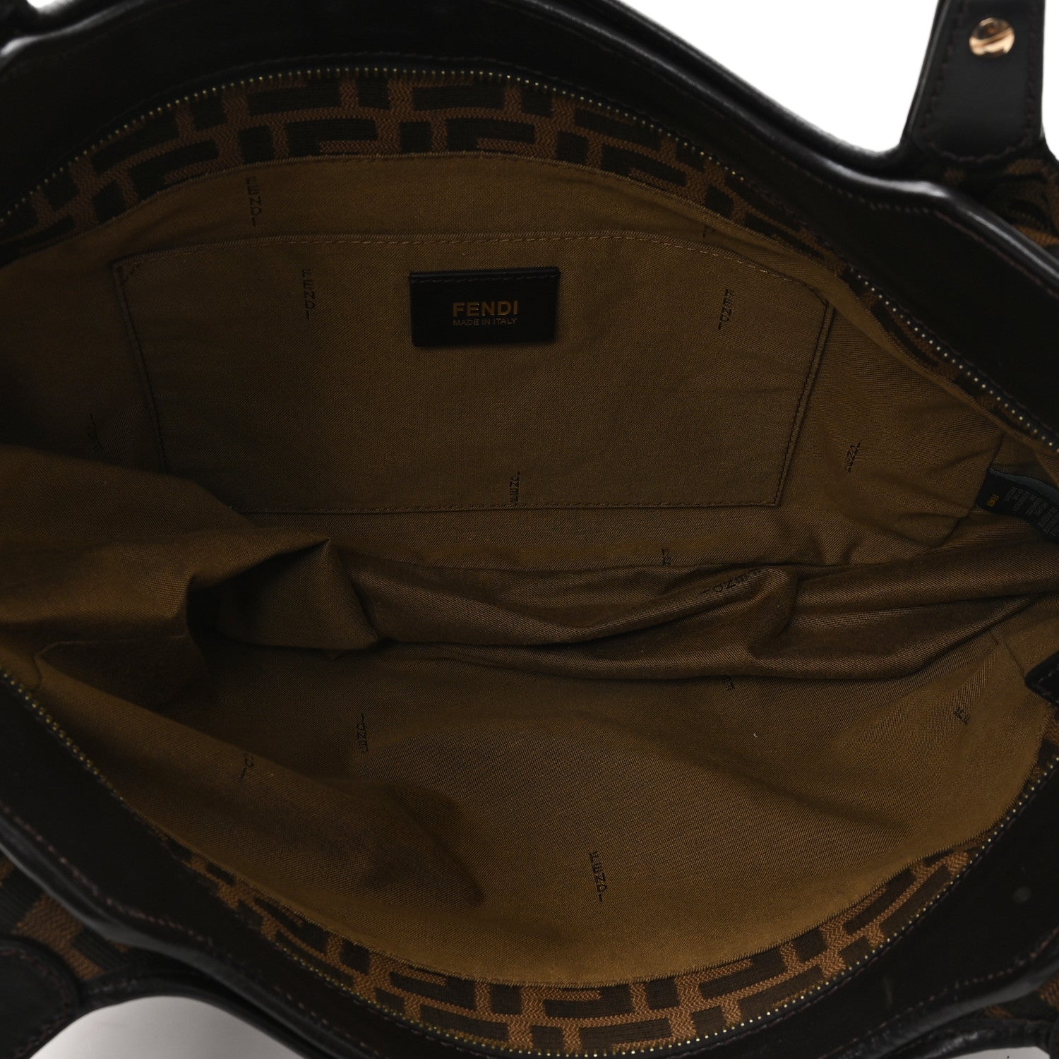 Fendi Zucca Small Chef Shopping Tote Tobacco Moro 4 of 10