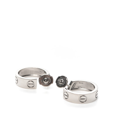 Cartier 18K White Gold 5.5mm LOVE Hoop Earrings 3 of 6