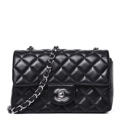 Chanel Lambskin Quilted Mini Rectangular Flap Black 1 of 9