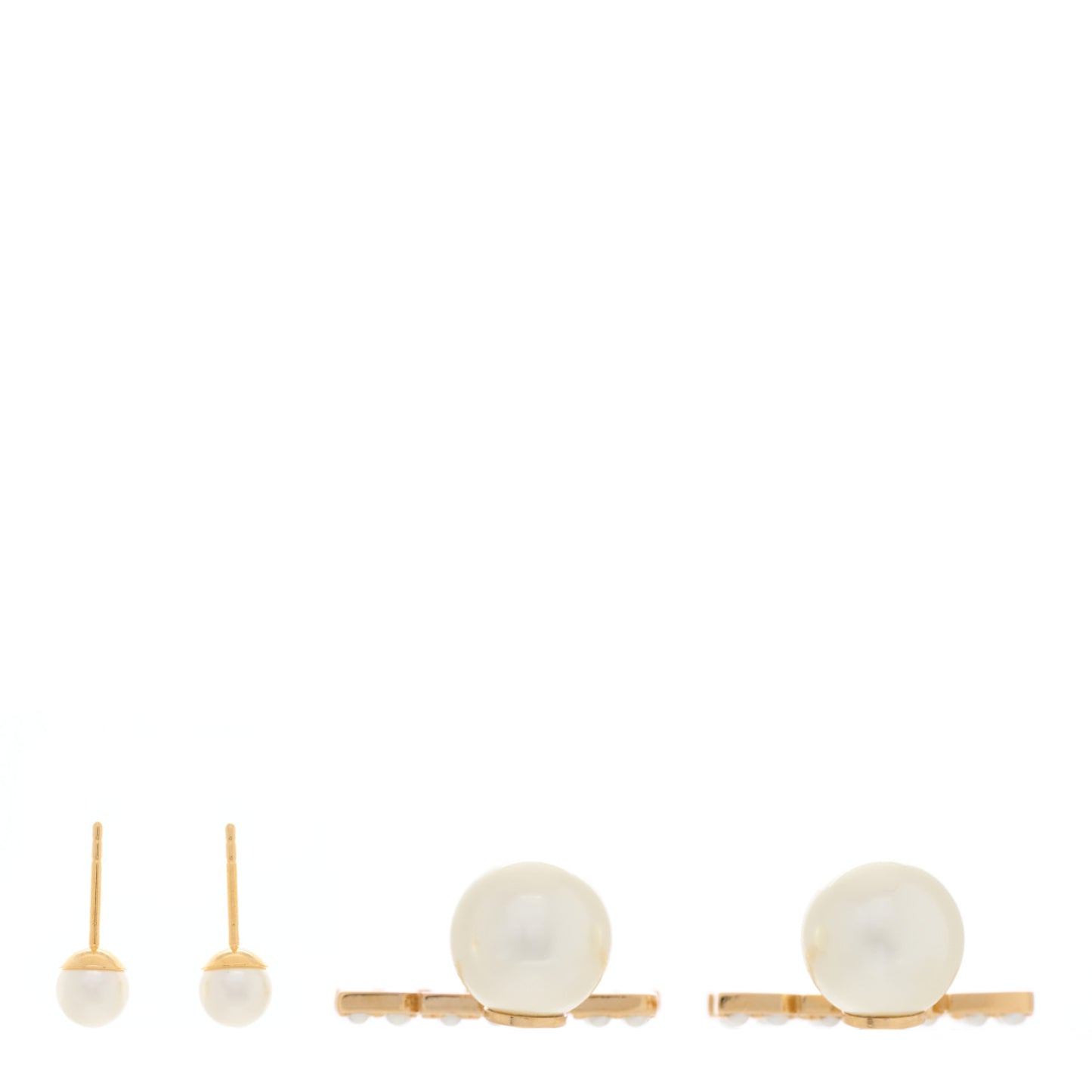 Metal Pearl Tribal Drop Earrings Gold