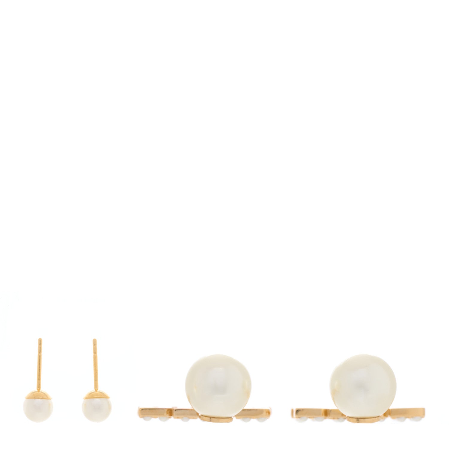 Christian Dior Metal Pearl Tribal Drop Earrings Gold 3 of 4