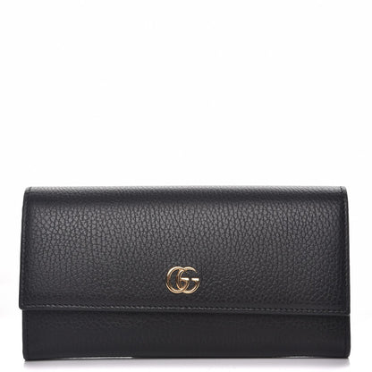 Gucci Dollar Calfskin GG Marmont Continental Wallet Black 1 of 8