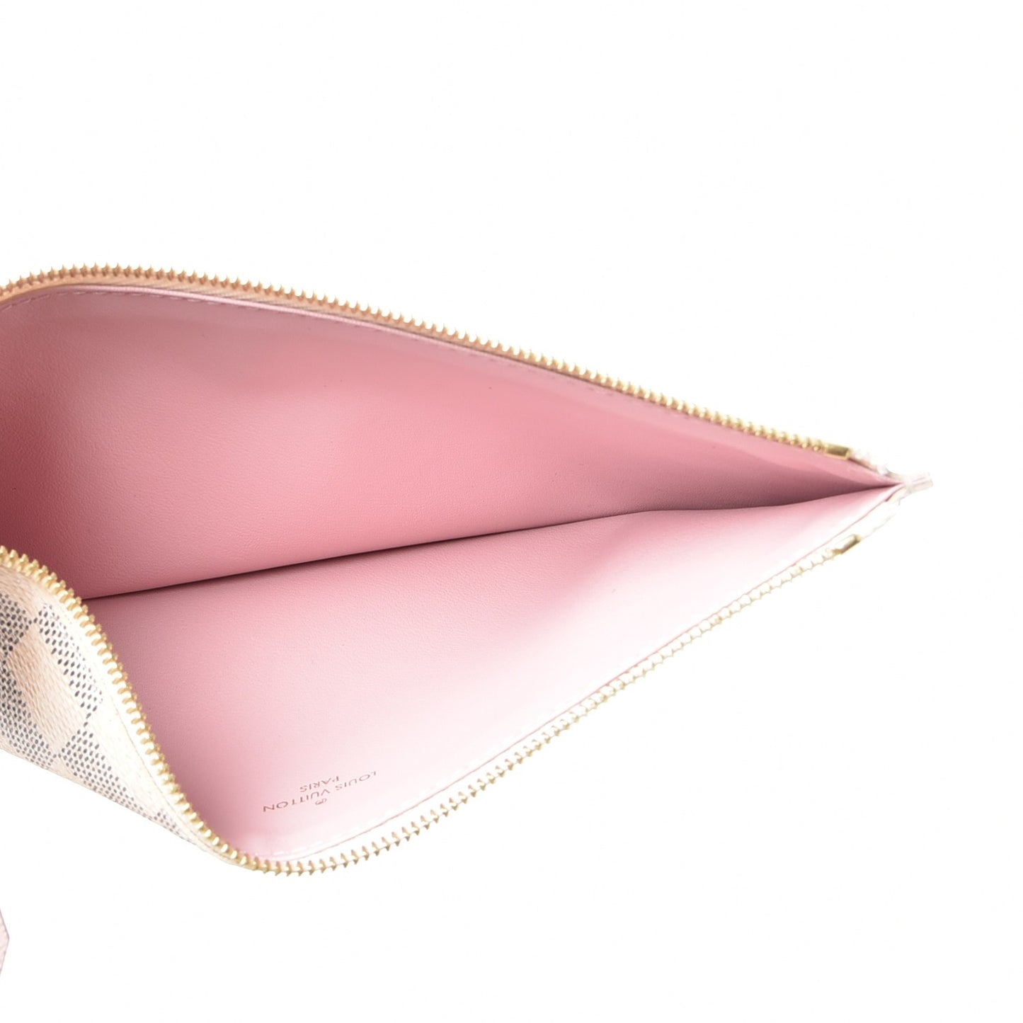 Damier Azur Pochette Felicie Chain Wallet Rose Ballerine