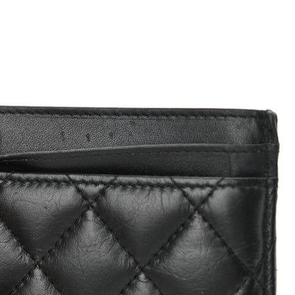 Chanel Aged Calfskin Quilted Lucky Charms Reissue Card Holder Black 10 of 13