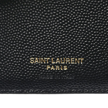 Saint Laurent Grain De Poudre Matelasse Chevron Monogram Zipped Two-Part Wallet Black 7 of 9