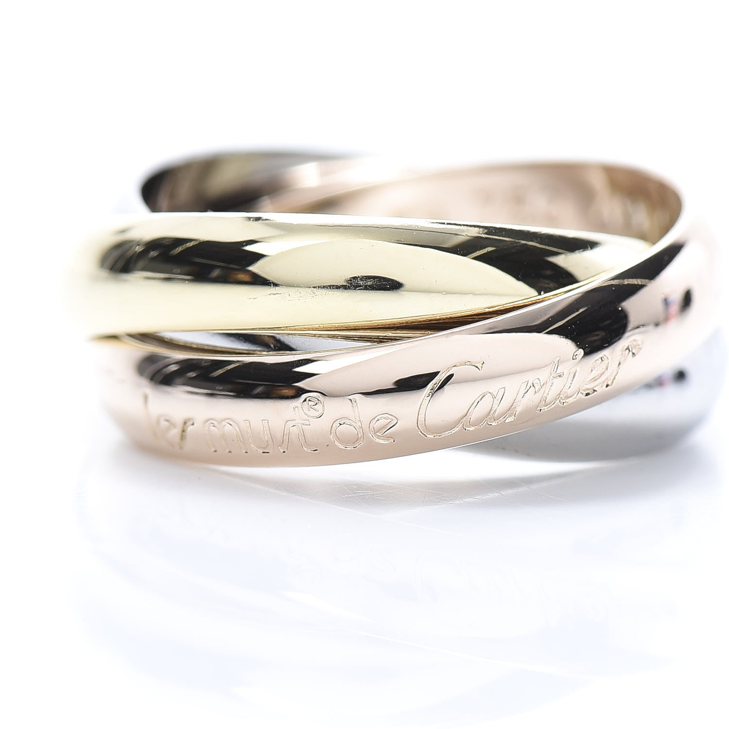Cartier 18K Pink Yellow White Gold Classic Les Must De Trinity Ring 49 4.75 4 of 7