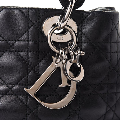 Christian Dior Lambskin Cannage Small Soft Lady Dior Tote Black 7 of 11