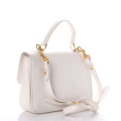 Miu Miu Goatskin Madras Shoulder Bag White 4 of 11