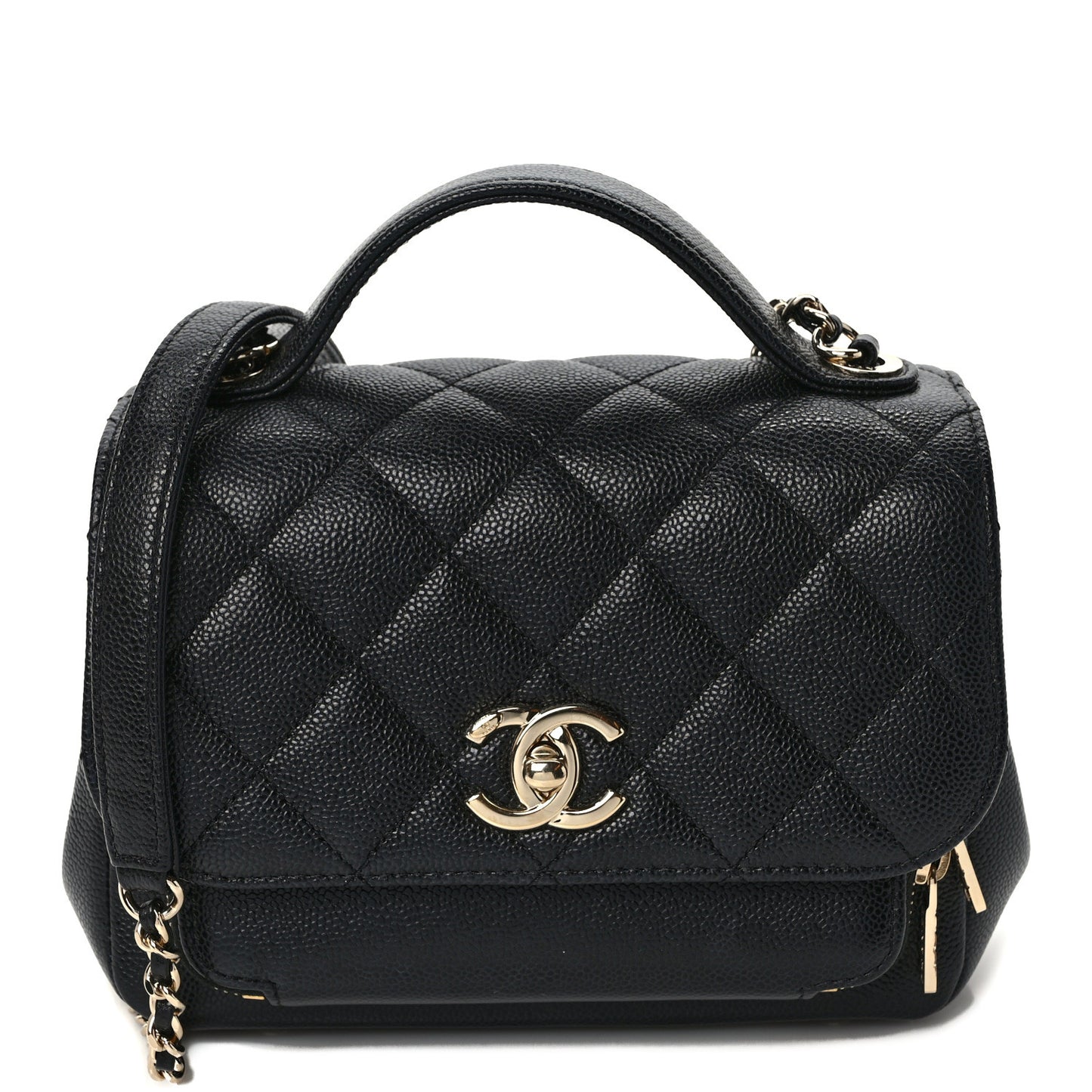 Caviar Quilted Small Business Affinity Flap Black