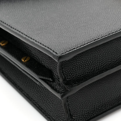 Saint Laurent Grain De Poudre Monogram Cassandra Clasp Bag Black 11 of 13