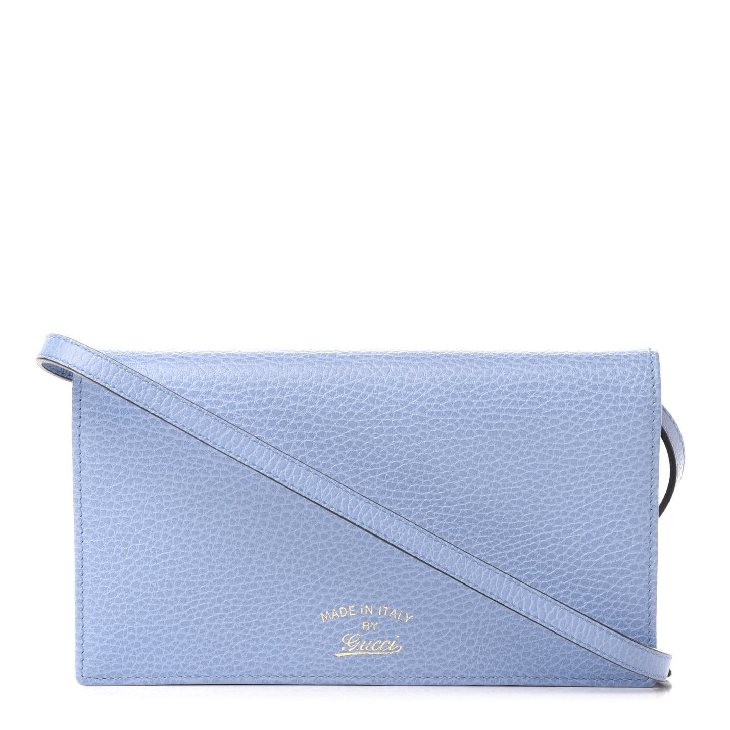 Dollar Calfskin Mini Swing Wallet Bag Mineral Blue