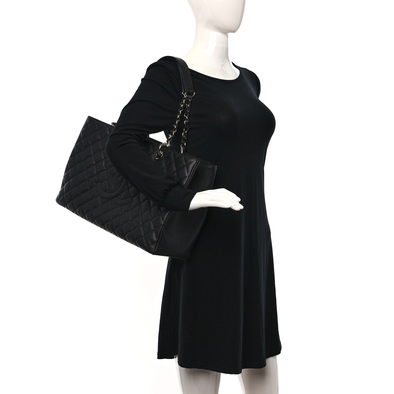 Chanel Caviar Quilted XL Grand Shopping Tote GST Black 2 of 11