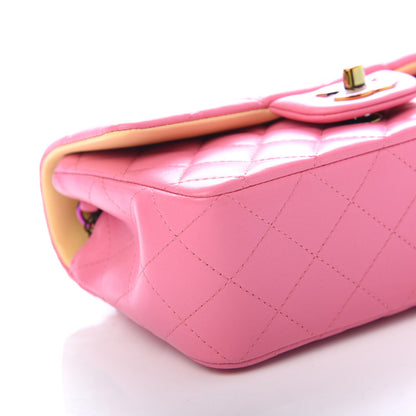 Chanel Lambskin Quilted Mini Rectangular Flap Pink Yellow 8 of 10