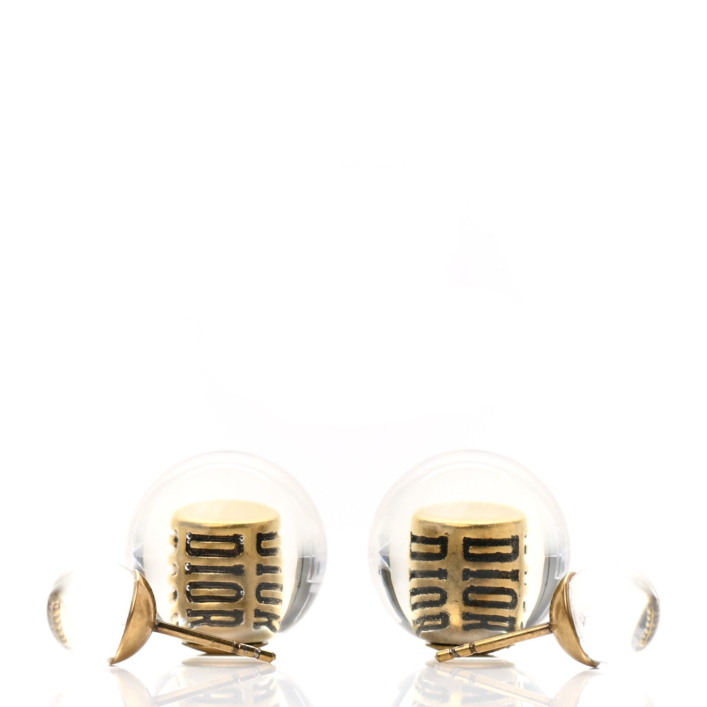 Mise En Dior Tribal Logo Earrings Translucent Gold
