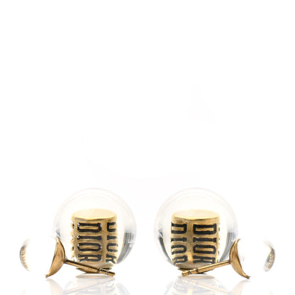 Christian Dior Mise En Dior Tribal Logo Earrings Translucent Gold 3 of 4
