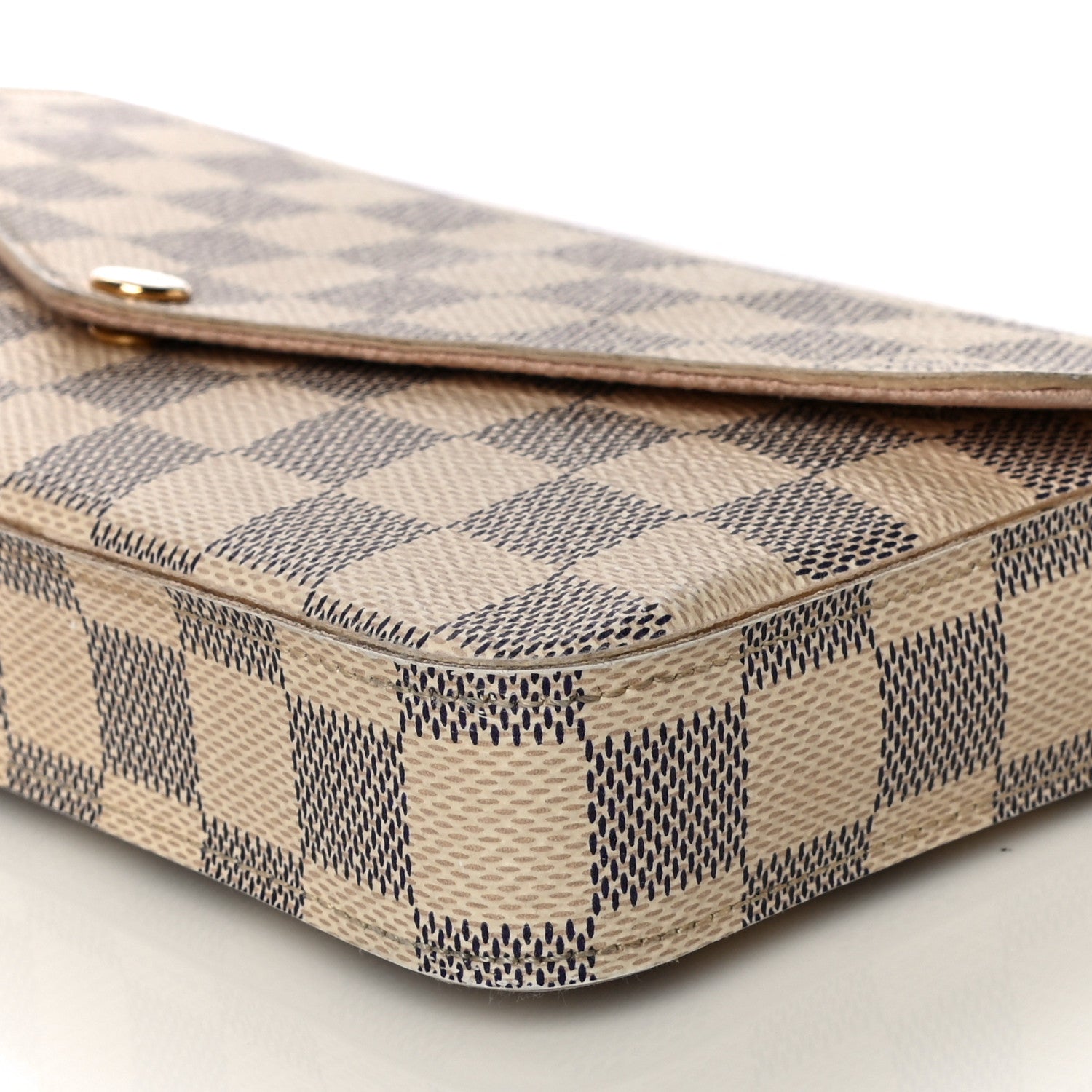 Louis Vuitton Damier Azur Pochette Felicie Chain Wallet Rose Ballerine 11 of 18