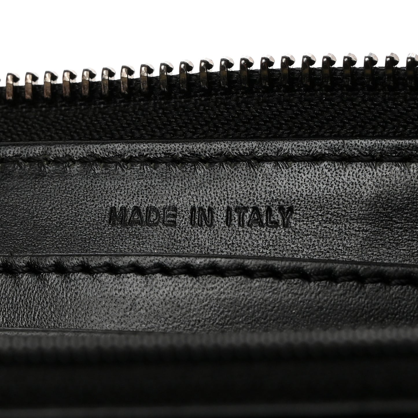 Calfskin Studded Zip Around Wallet Black