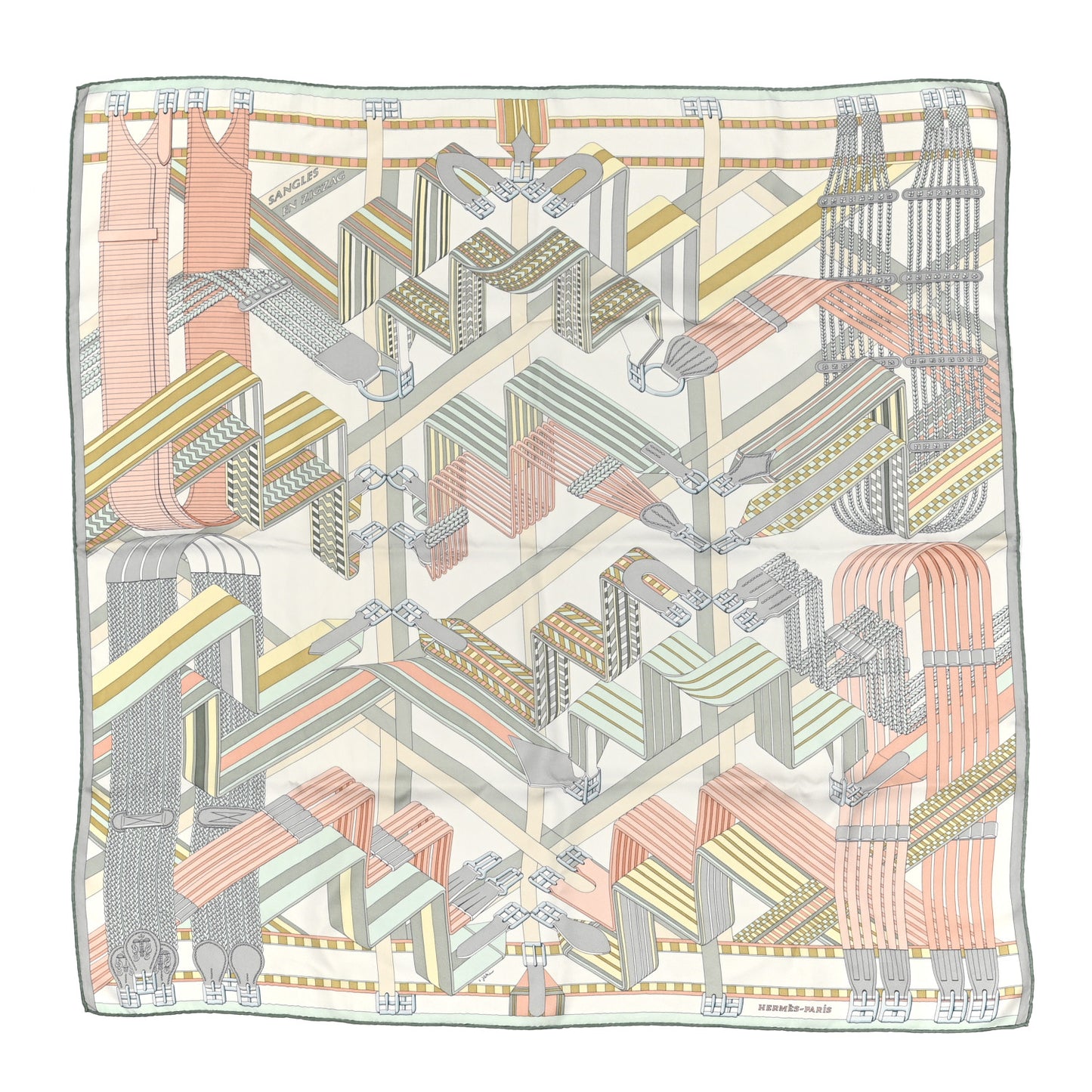 Silk Sangles En Zigzag Scarf 90