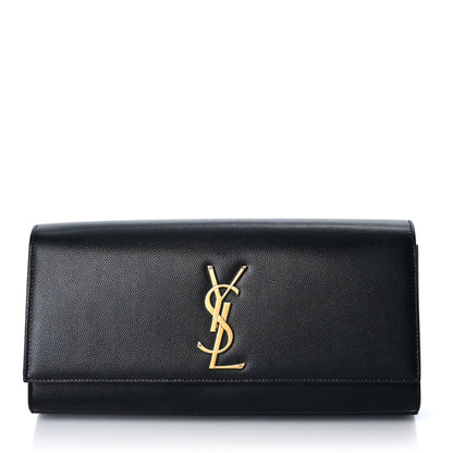 Saint Laurent Grain De Poudre Monogram Cassandre Clutch Black 1 of 8