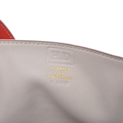Hermes Veau Sikkim Double Sens 30 Reversible Tote Gris Perle Capucine 9 of 14