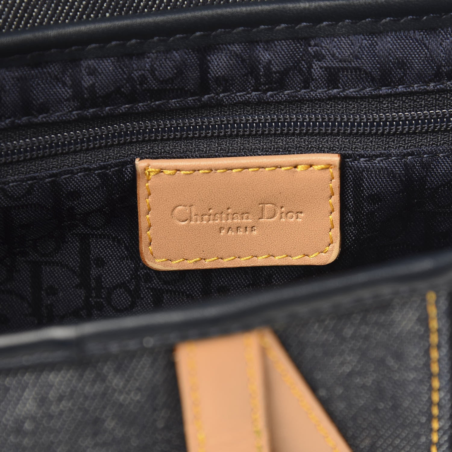 Christian Dior Denim Calfskin Saddle Bag Blue 6 of 10