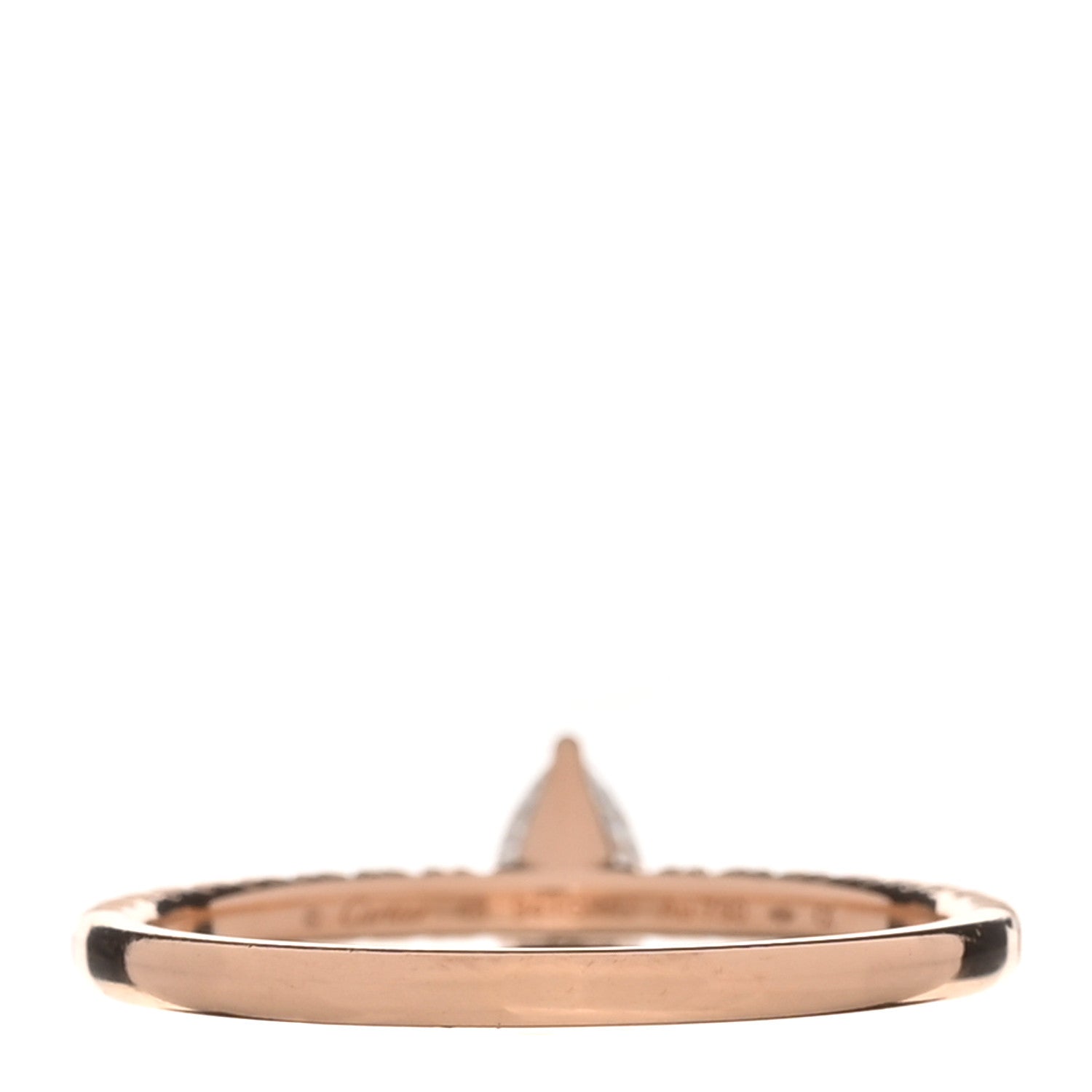 Cartier 18K Pink Gold Diamond Etincelle De Cartier Pear Shaped Paved Ring 47 4 3 of 5