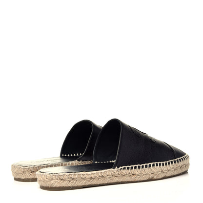 Chanel Calfskin CC Espadrille Mules 40 Black 4 of 10