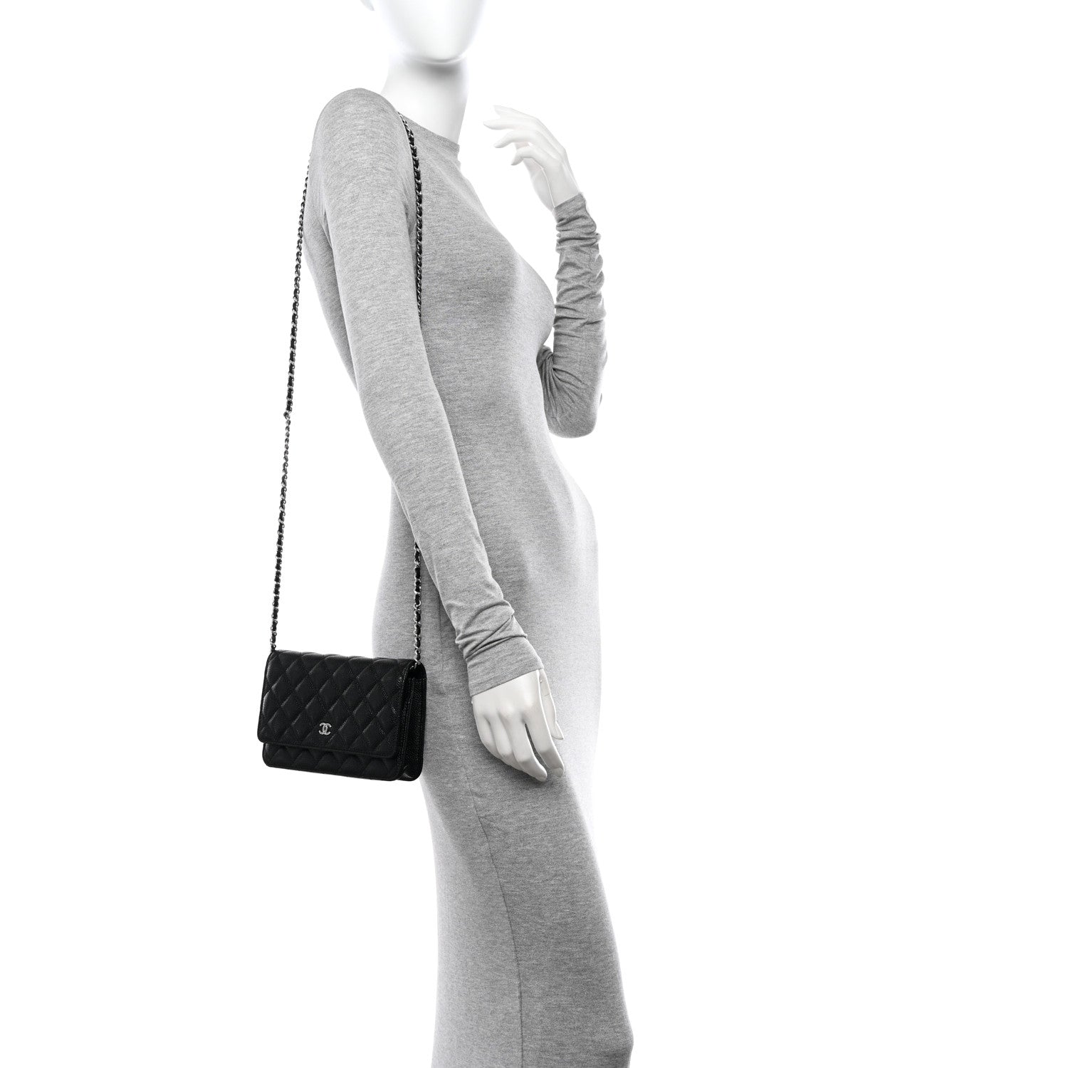 Chanel Caviar Quilted Wallet on Chain WOC Black 2 of 12