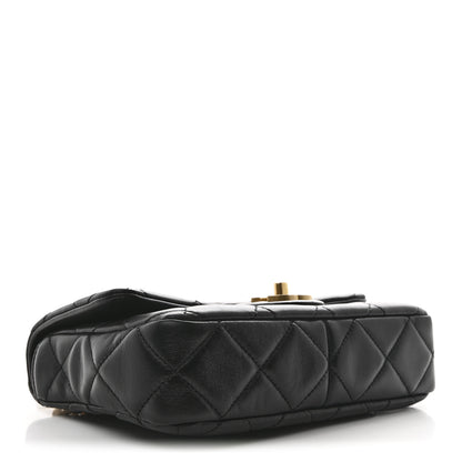 Chanel Lambskin Enamel Quilted Pending CC Square Flap Black 4 of 10