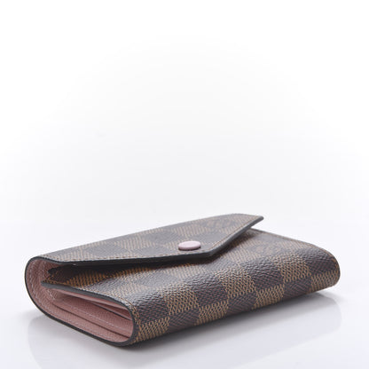 Louis Vuitton Damier Ebene Victorine Wallet Rose Ballerine 4 of 9