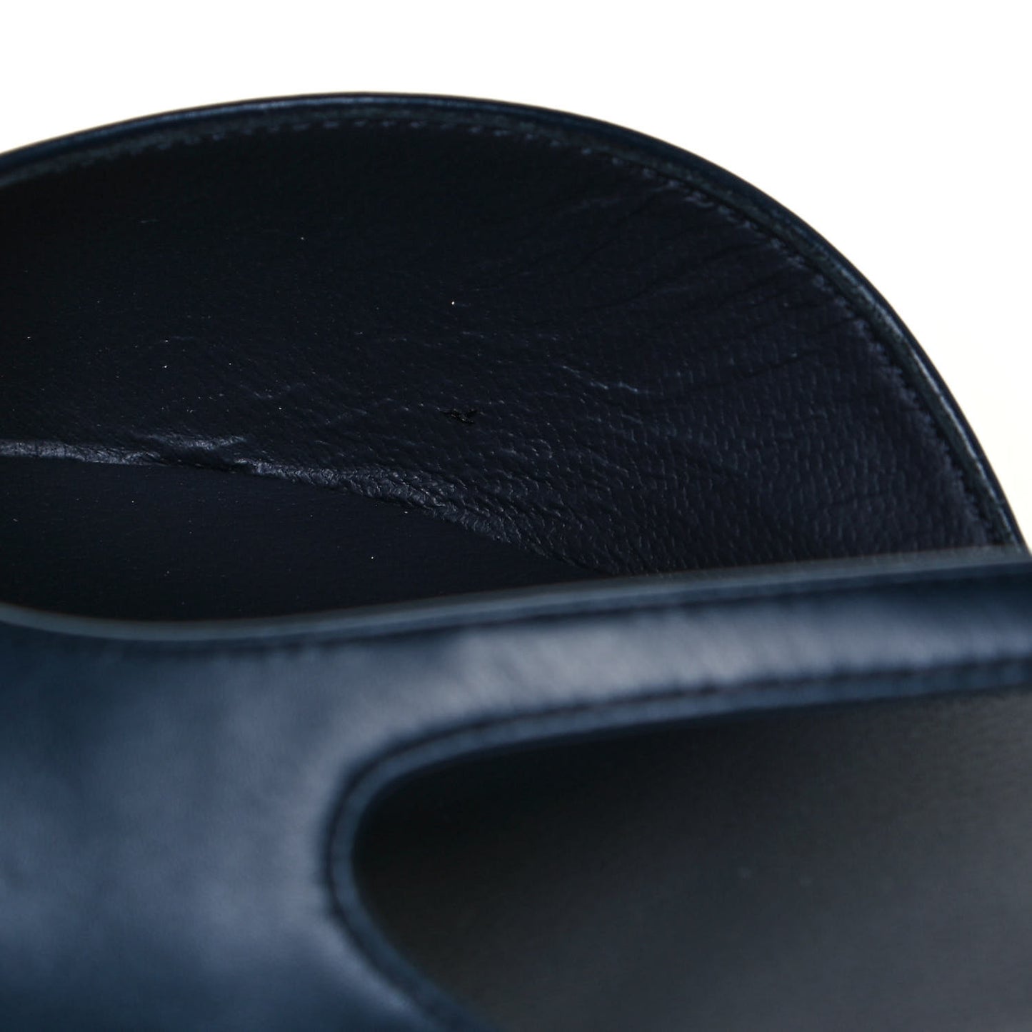 Goatskin Grosgrain Cap Toe CC Slingback Sandals 39 Navy Black