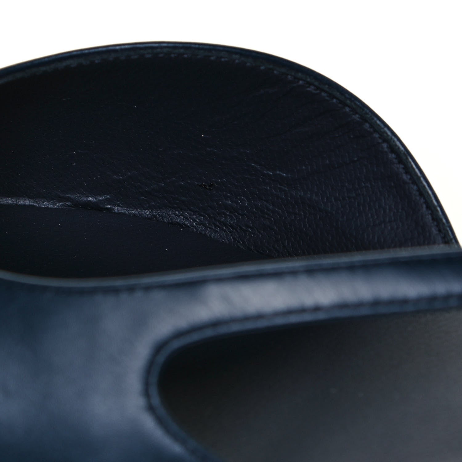 Chanel Goatskin Grosgrain Cap Toe CC Slingback Sandals 39 Navy Black 8 of 9