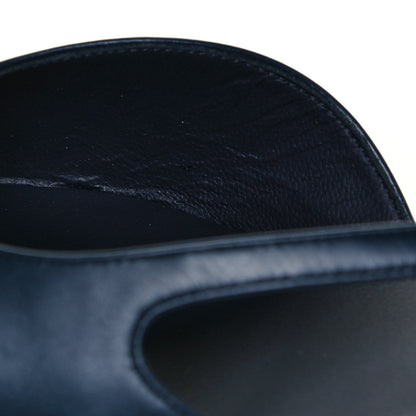 Chanel Goatskin Grosgrain Cap Toe CC Slingback Sandals 39 Navy Black 8 of 9