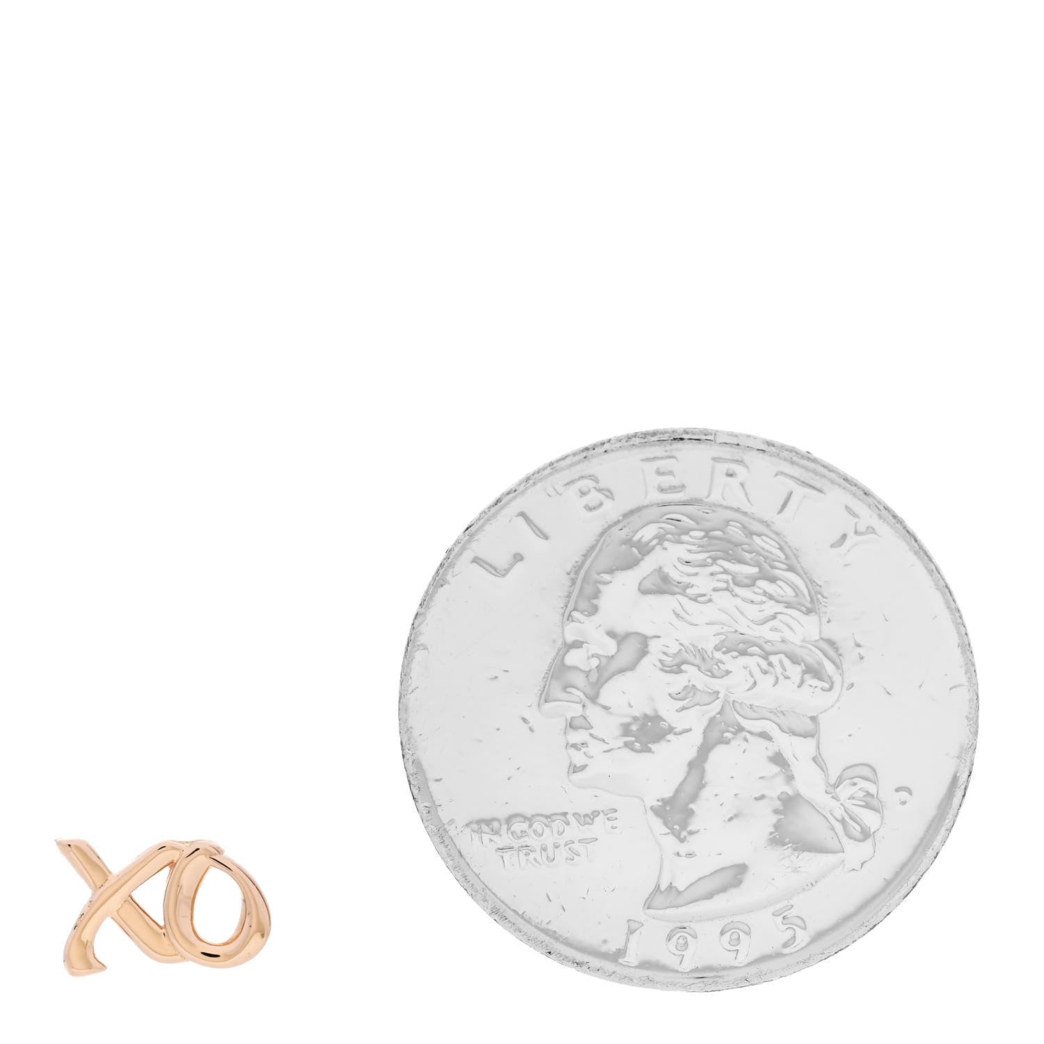 Tiffany 18K Rose Gold Paloma's Graffiti Love and Kisses Single Earring 2 of 5