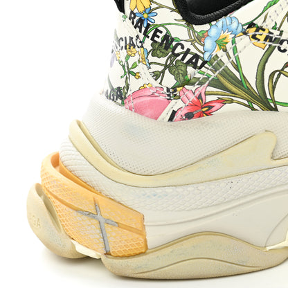 Balenciaga X GUCCI Fabric Allover Logo Flora Print Womens Triple S Sneakers 39 Multicolor White 10 of 10